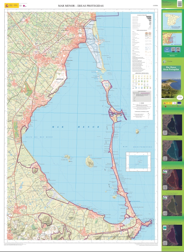 El nuevo mapa del mar Menor en el que se recogen las figuras de protección. Imagen: CARM