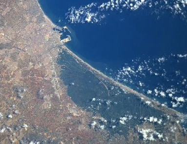 Vista aérea de La Albufera. Imagen: NASA
