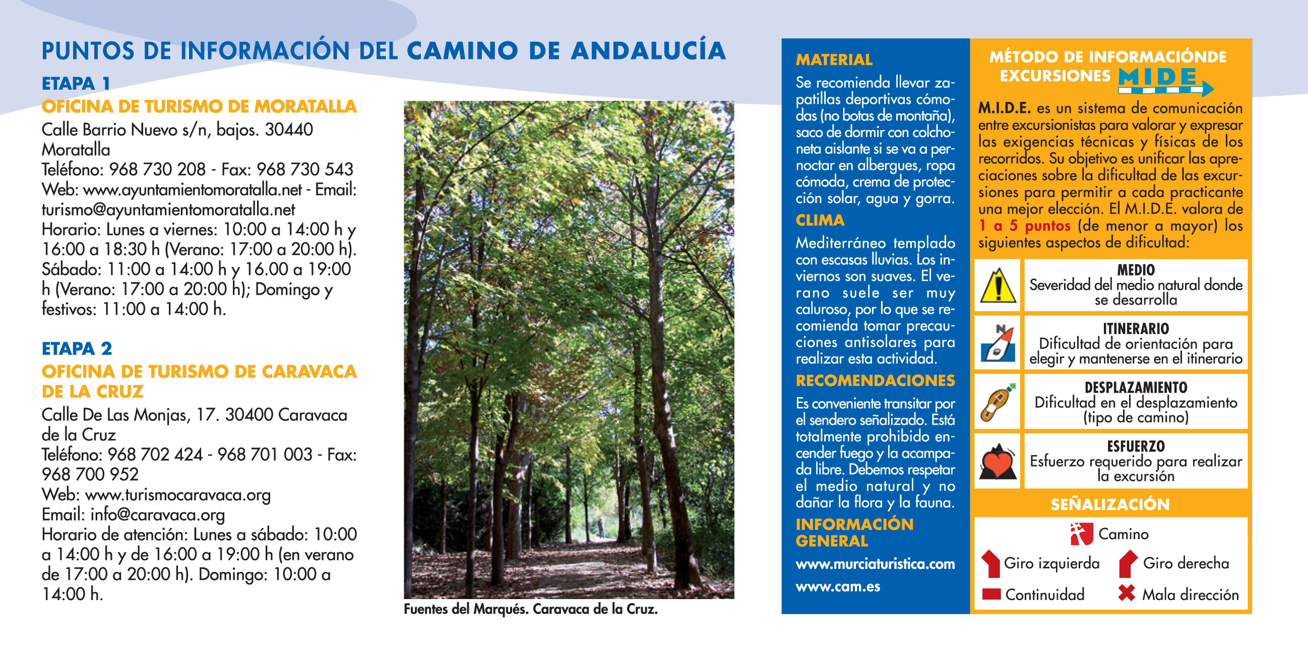 Extracto del folleto del Camino de la Vera Cruz desde Andalucía