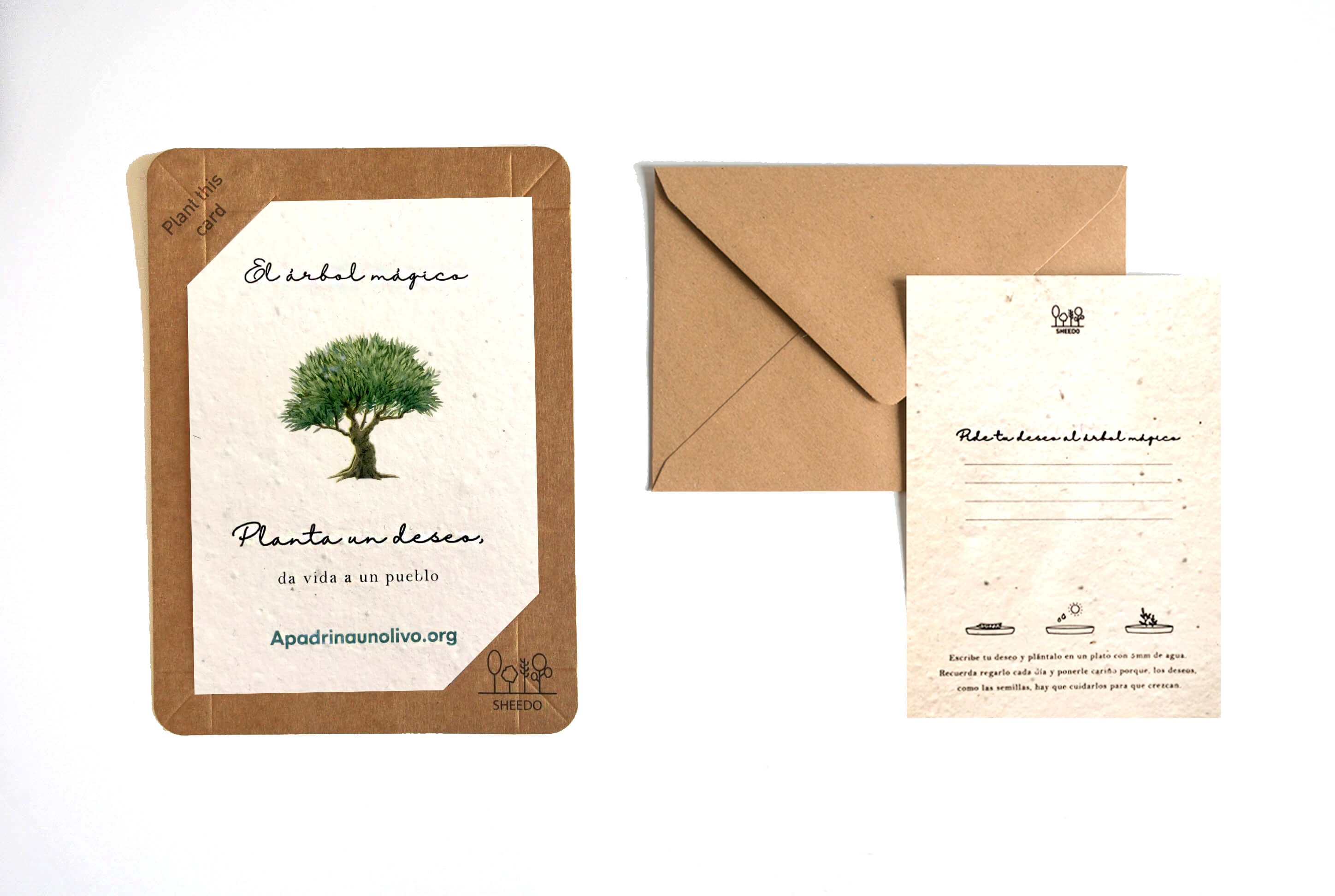 La original carta que se puede sembrar de Apadrina un olivo. Imagen: apadrina un olivo