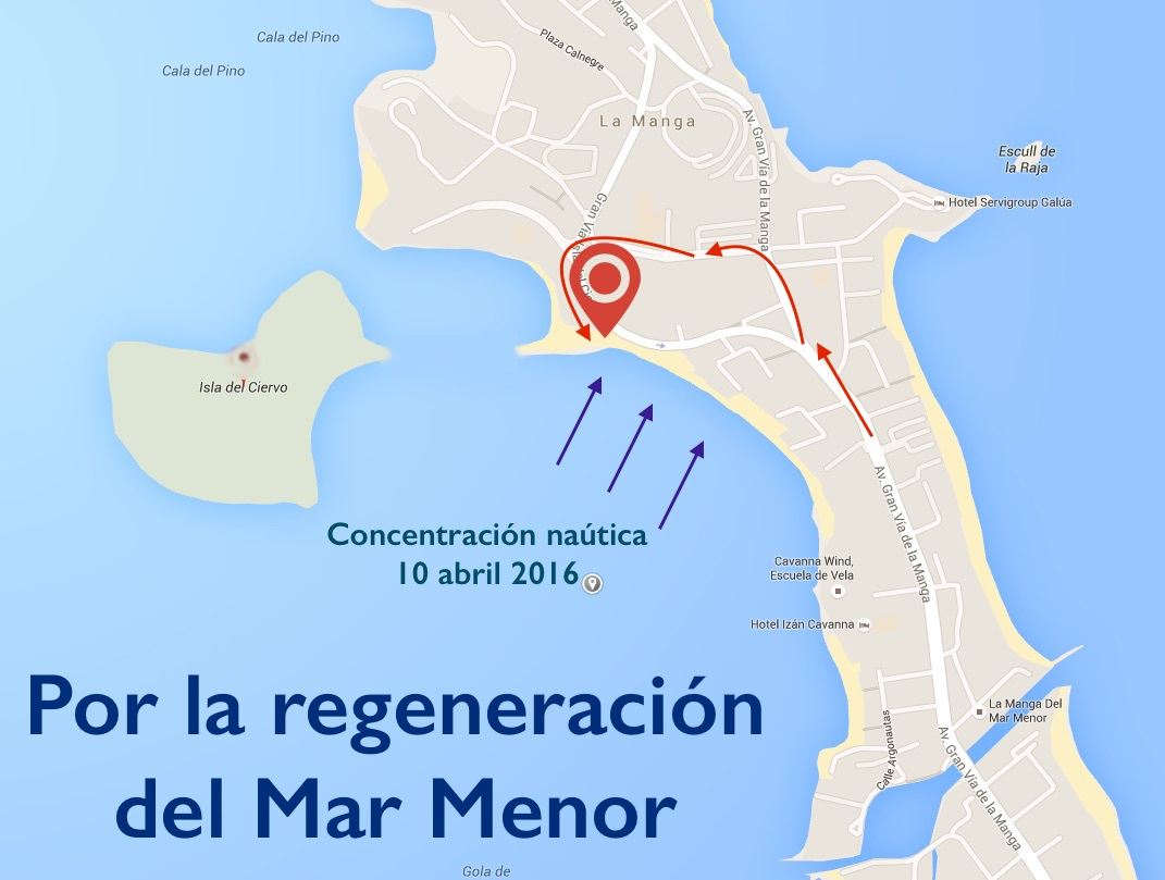 Plano de la Concentración Náutica por la regeneración del Mar Menor