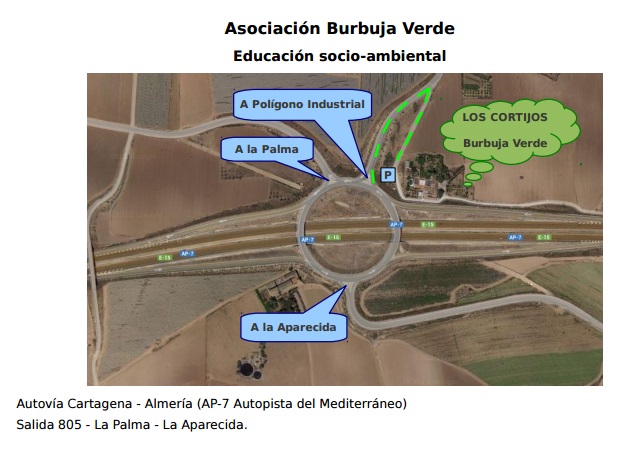 Mapa para llegar a las instalaciones de Los Cortijos.