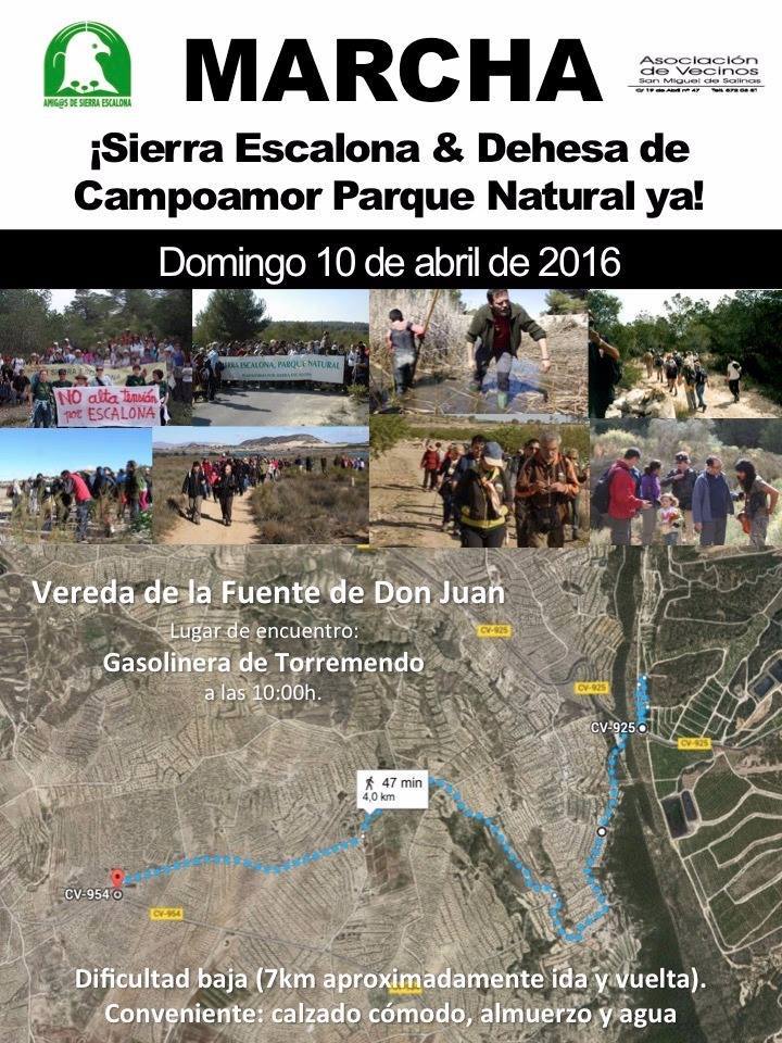 Marcha por la declaración de PN 'Sierra Escalona y la Dehesa de Campoamor', con ASE.