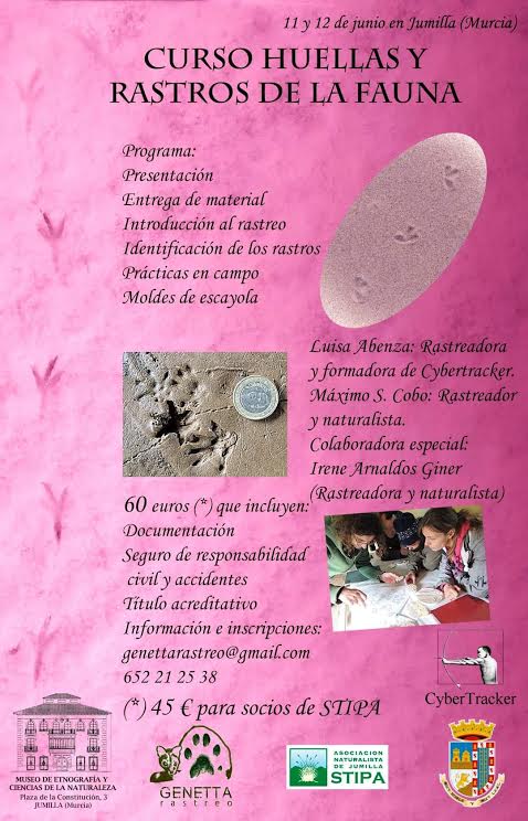 Curso de huellas y rastros con Genetta Rastreo. Curso de huellas y rastros con Genetta Rastreo.