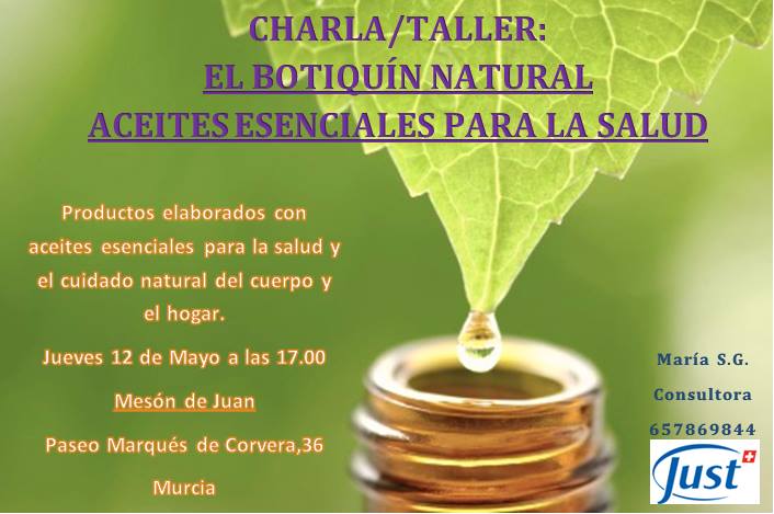  Charla/Taller: El botiquín natural, aceites esenciales para la salud.
