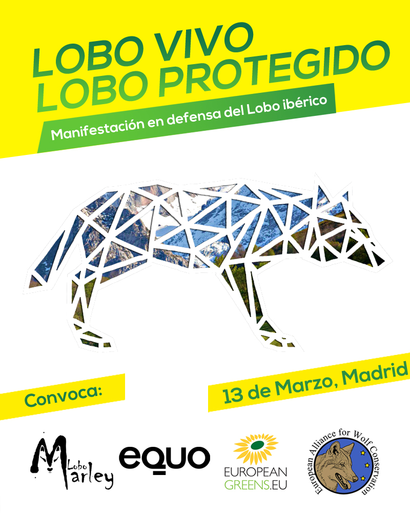 Cartel de la Manifestación en defensa del Lobo Ibérico. 