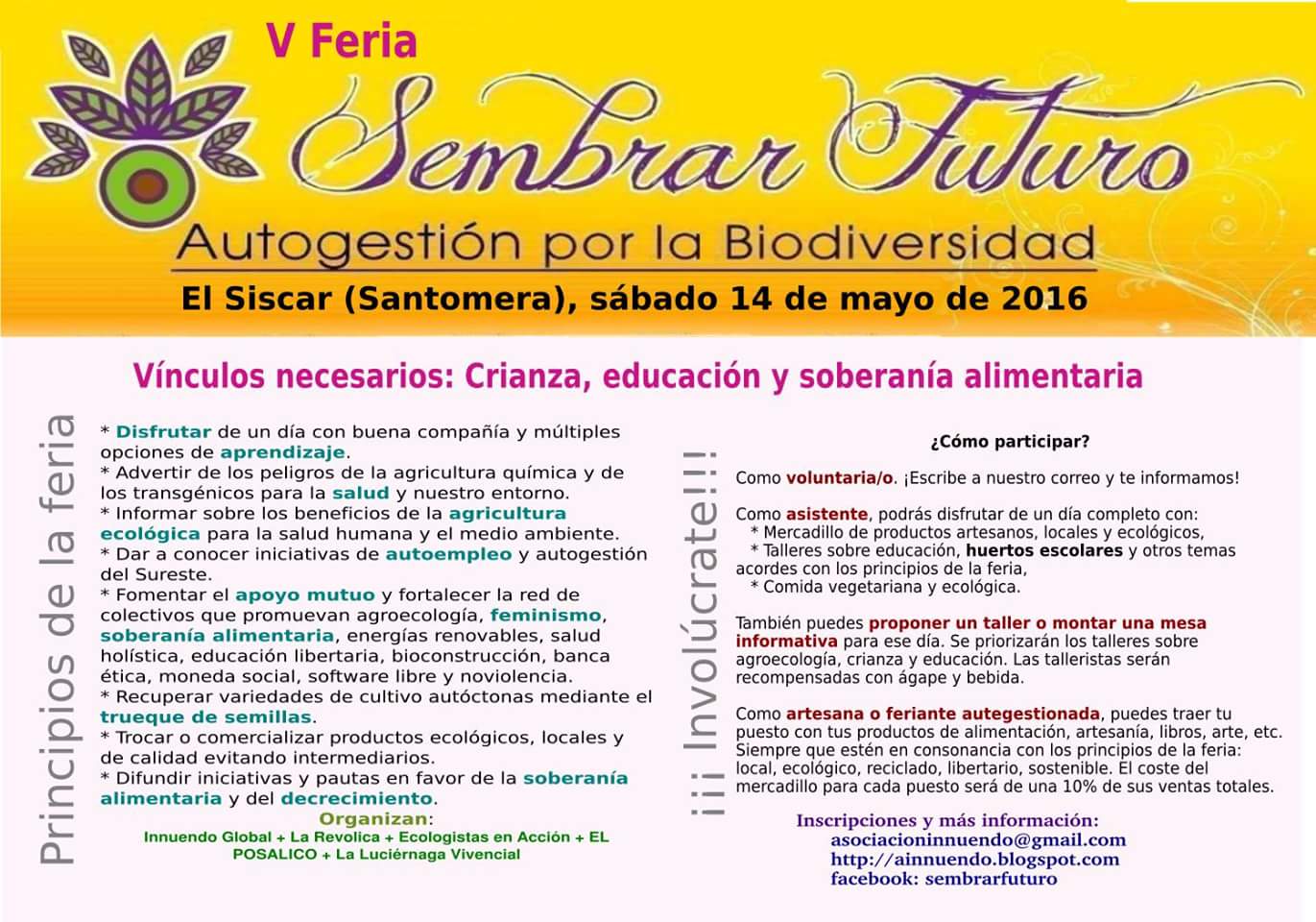 V Feria Sembrar Futuro. Programa V Feria Sembrar Futuro. Programa