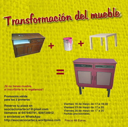 Cartel del taller de reciclaje de muebles de arteca