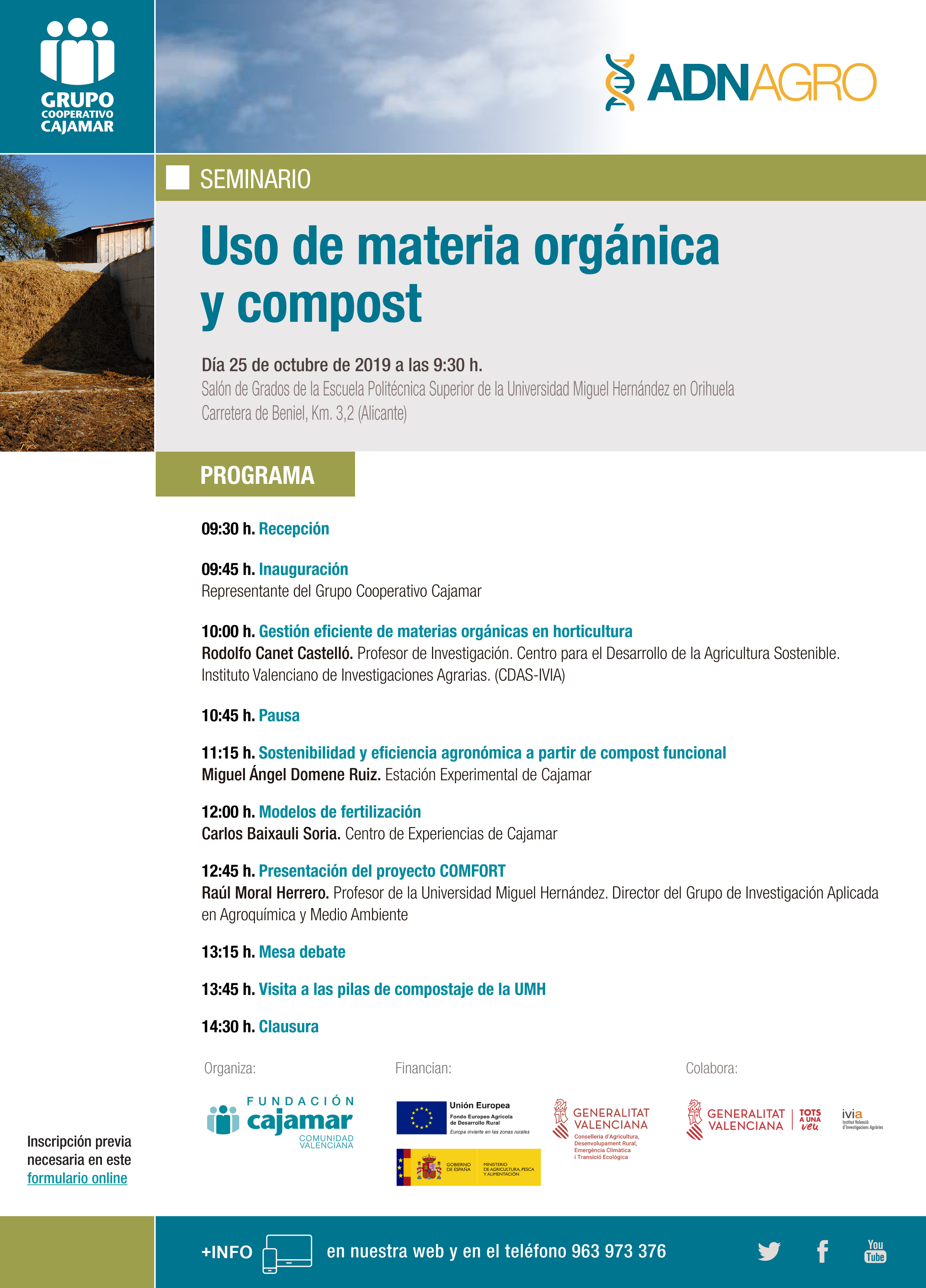Seminario sobre el uso de materia orgánica y compost, con la Fundación Cajamar Comunidad Valenciana