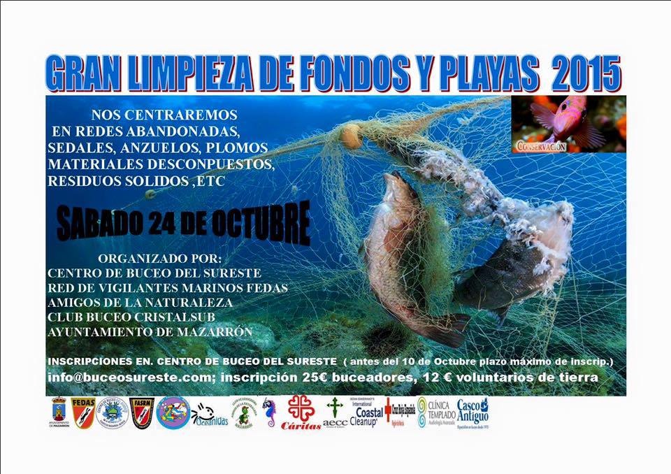 Gran limpieza de fondos marinos y playas en Mazarrón Gran limpieza de fondos marinos y playas en Mazarrón
