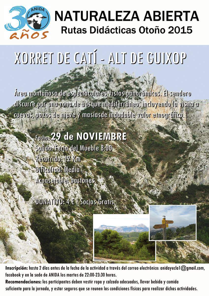 Ruta Xorret de Catí -Alt de Guixop con Anida Yecla