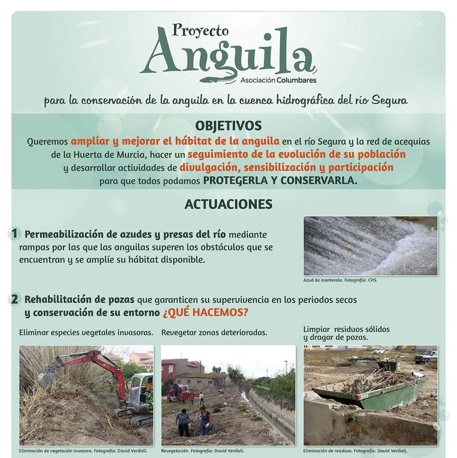 Uno de los carteles de la exposición sobre el Proyecto Anguila