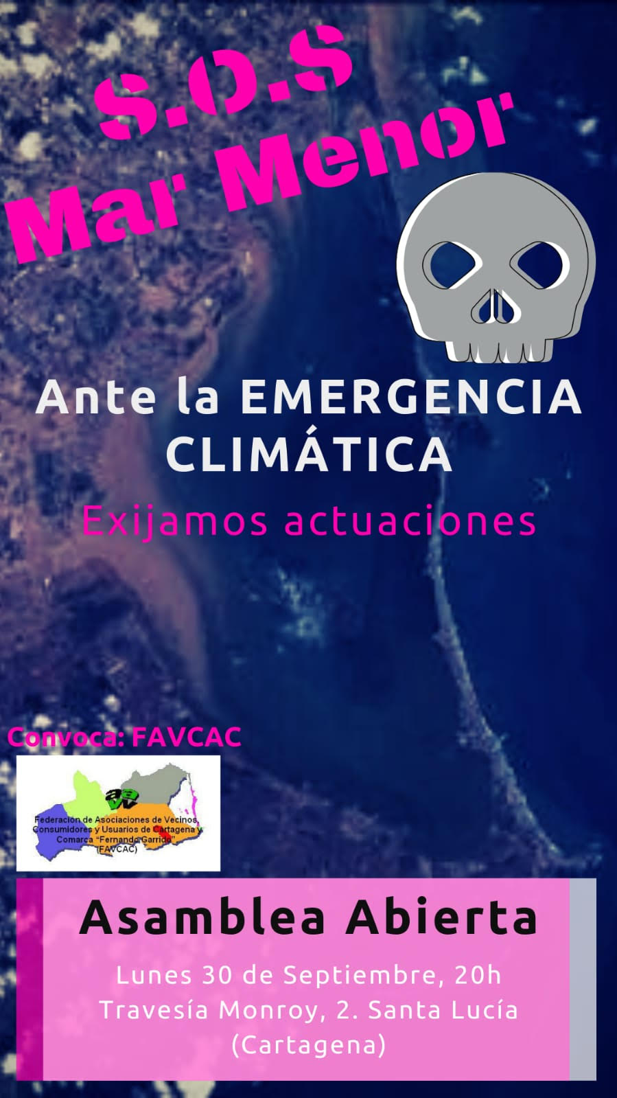 Asamblea abierta sobre el Mar Menor, con FAVCAC. Asamblea abierta sobre el Mar Menor, con FAVCAC