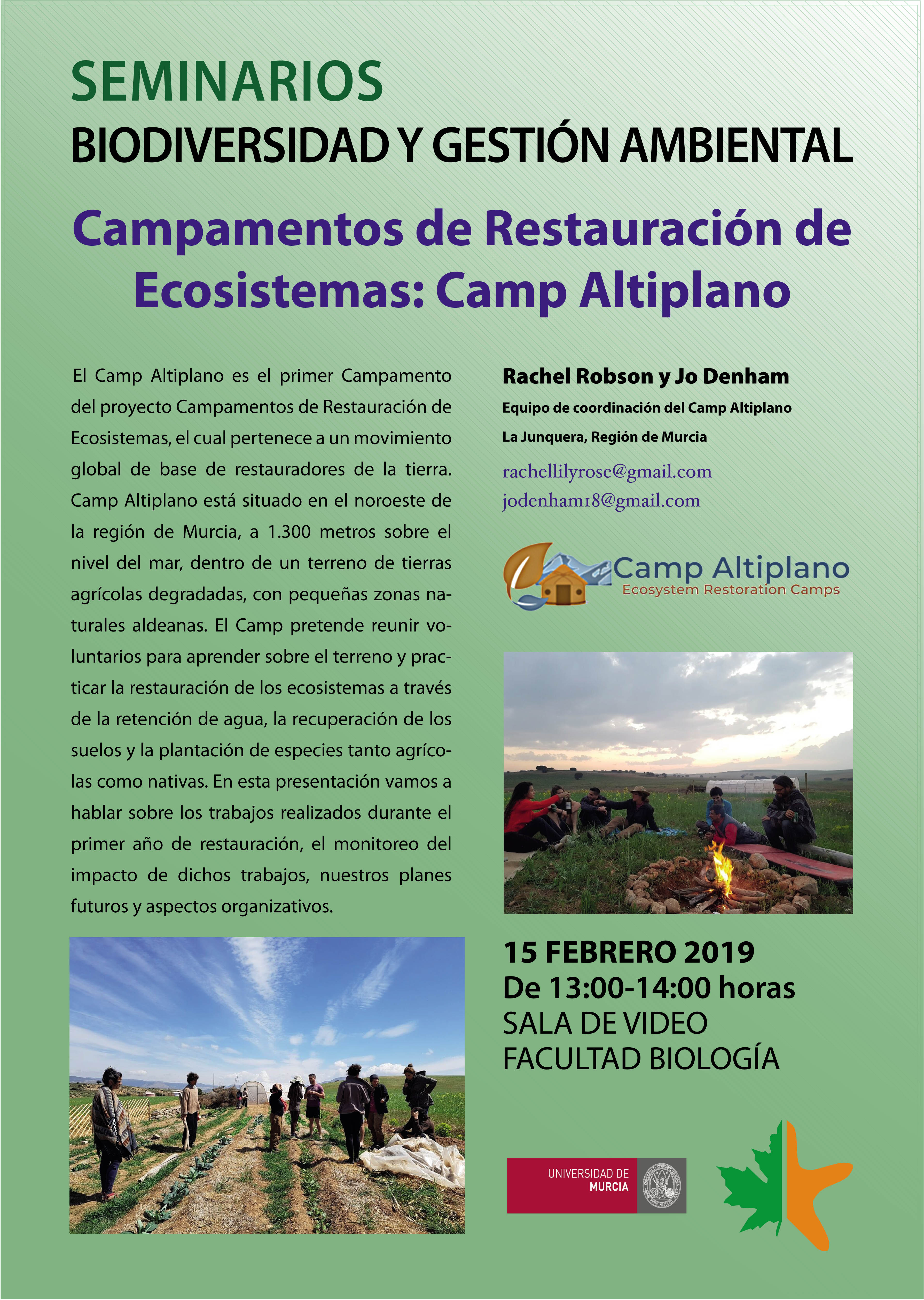 Campamentos de Restauración de Ecosistemas: Camp Altiplano, con los Bioseminarios de la UMU