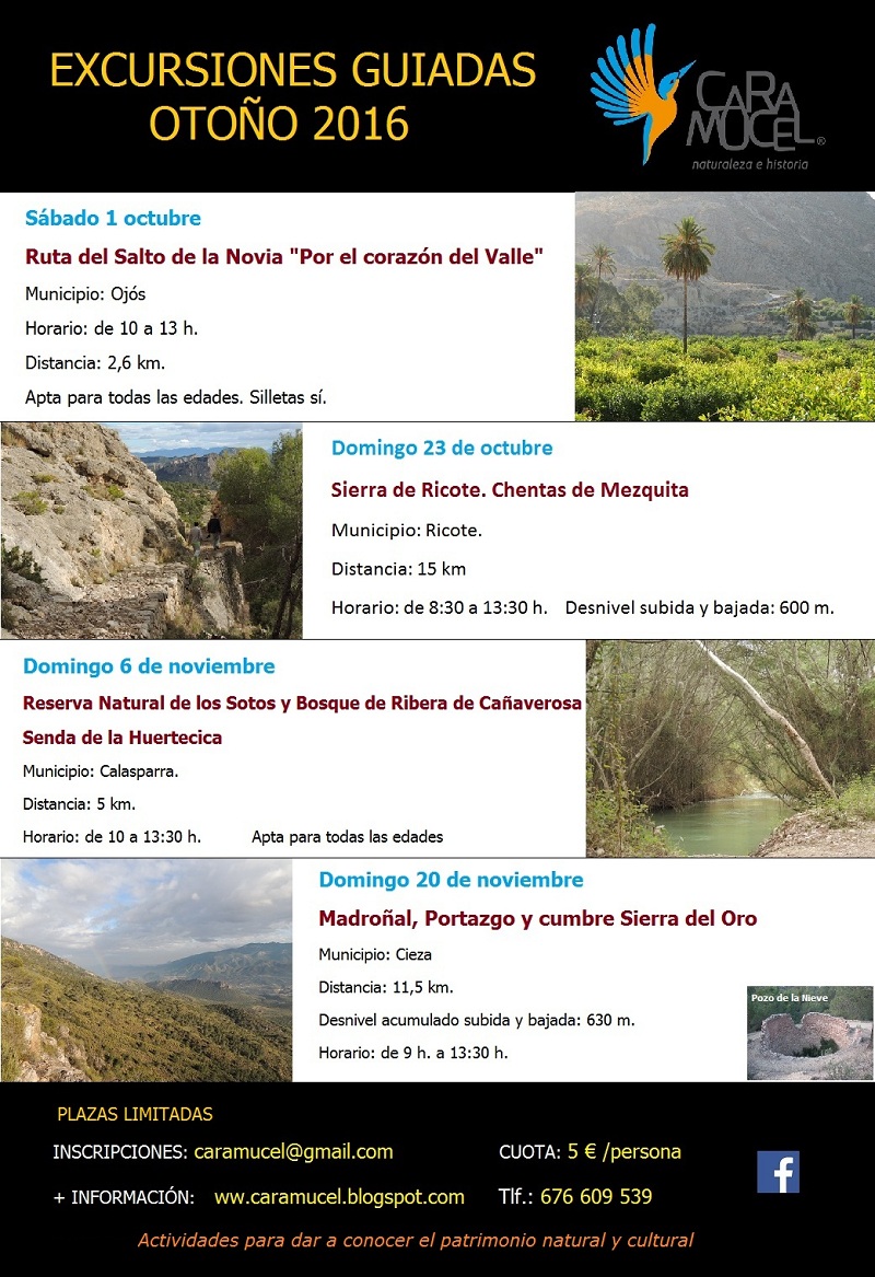 Excursiones de octubre y noviembre, con Caramucel, Naturaleza e Historia.
