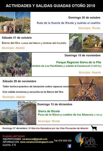 Programa de rutas de Caramucel Otoño 2015 Programa de rutas de Caramucel Otoño 2015