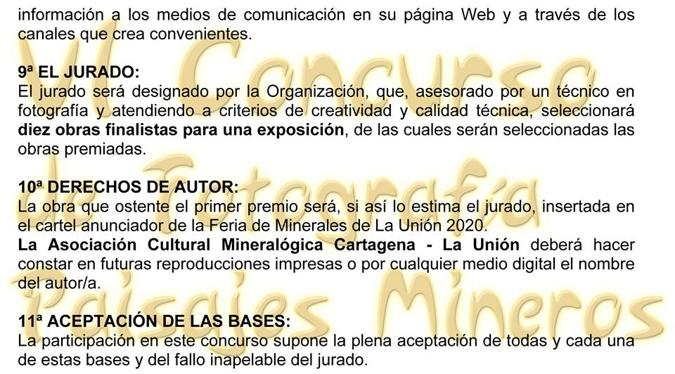Bases del VI Concurso de fotografía Paisaje Minero de la Sierra Cartagena-La Unión 2, con FAEPU. Bases del VI Concurso de fotografía Paisaje Minero de la Sierra Cartagena-La Unión 2, con FAEPU