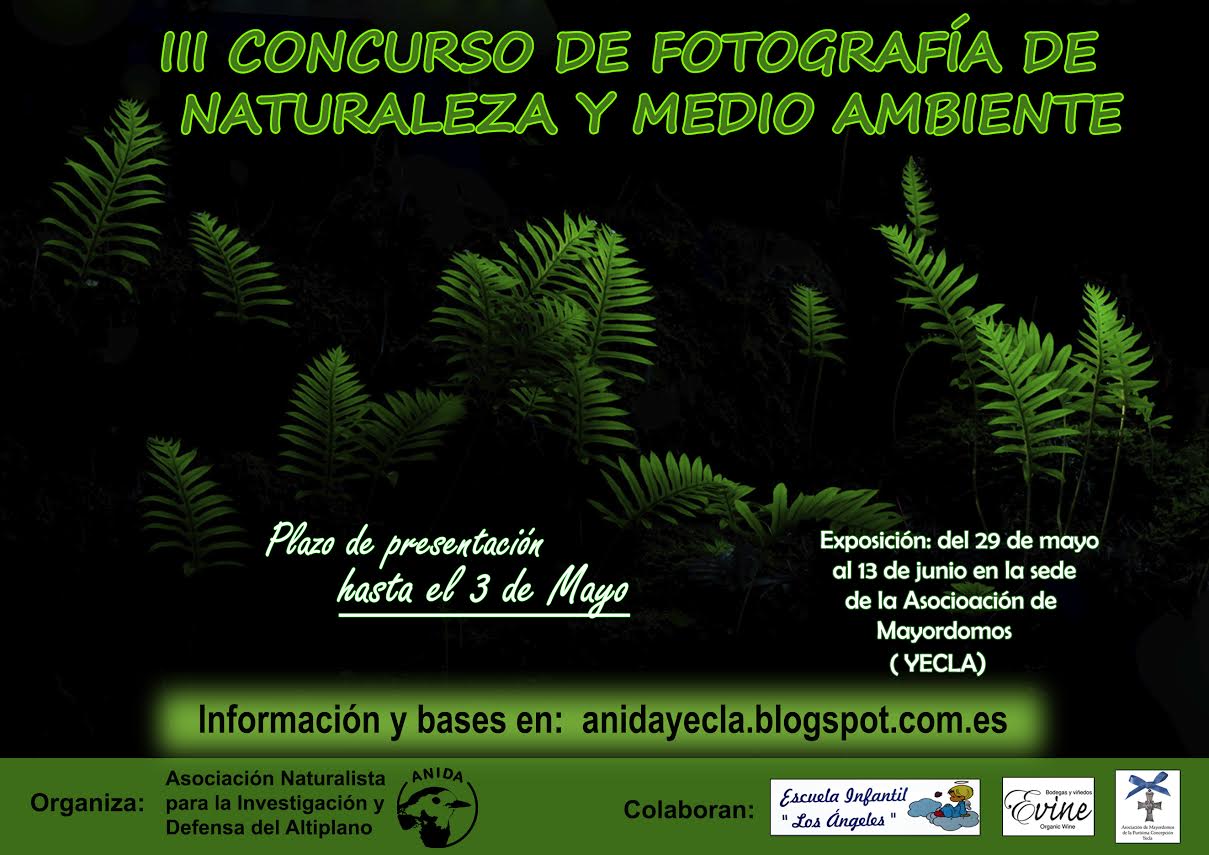 Concurso fotográfico de naturaleza y medio ambiente, con ANIDA