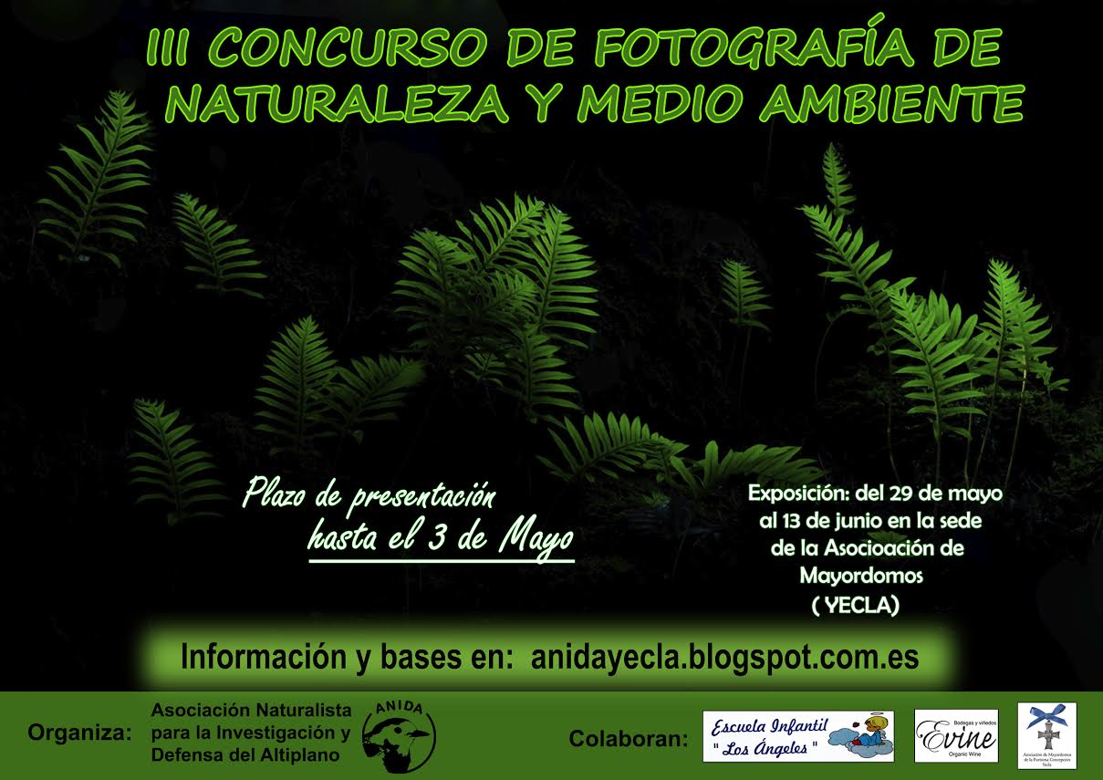 Concurso fotográfico de naturaleza y medio ambiente, con ANIDA. Concurso fotográfico de naturaleza y medio ambiente, con ANIDA