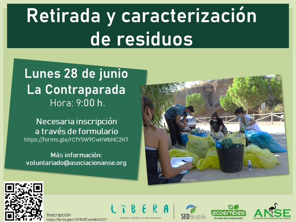 Retirada y clasificación de residuos en La Contraparada, con ANSE. Retirada y clasificación de residuos en La Contraparada, con ANSE