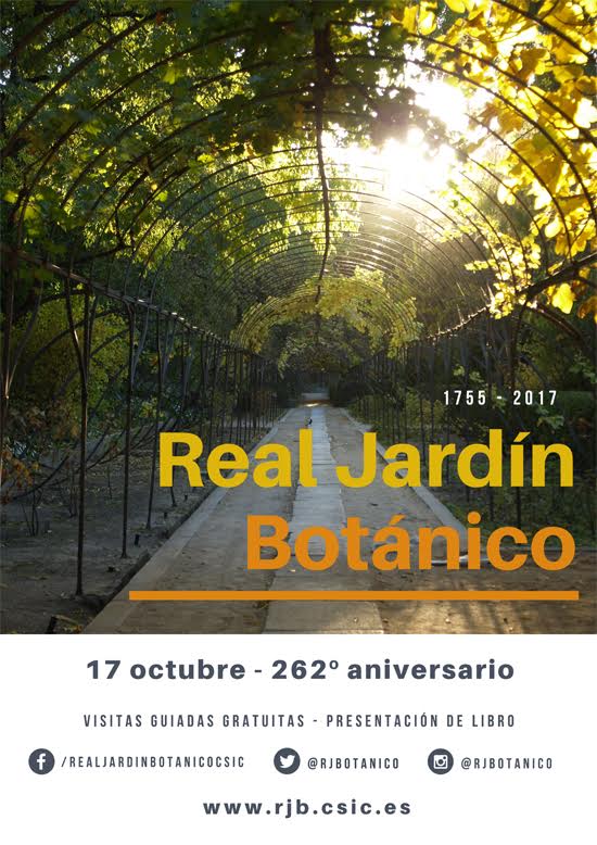 Cartel del 262 cumpleaños del Real jardín Botánico de Madrid