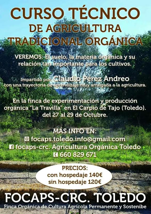 Curso de Agricultura Tradicional Orgánica, con Focaps-CRC