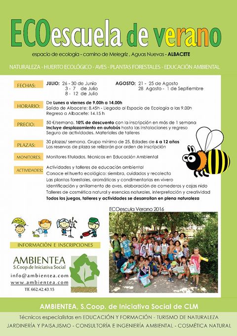 Programa de la Ecoescuela de Verano, con Ambientea