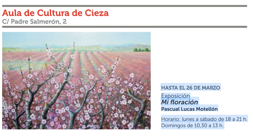 Expo de cuadros sobre la floración de Cieza, con Cajamurcia