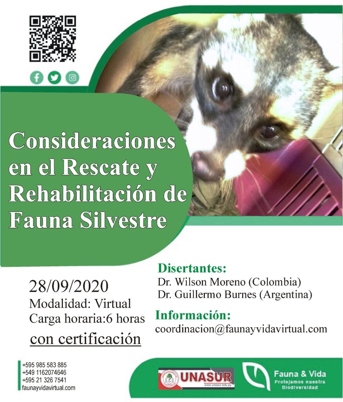 Workshop sobre rescate y rehabilitación de fauna silvestre, con Fauna & Vida