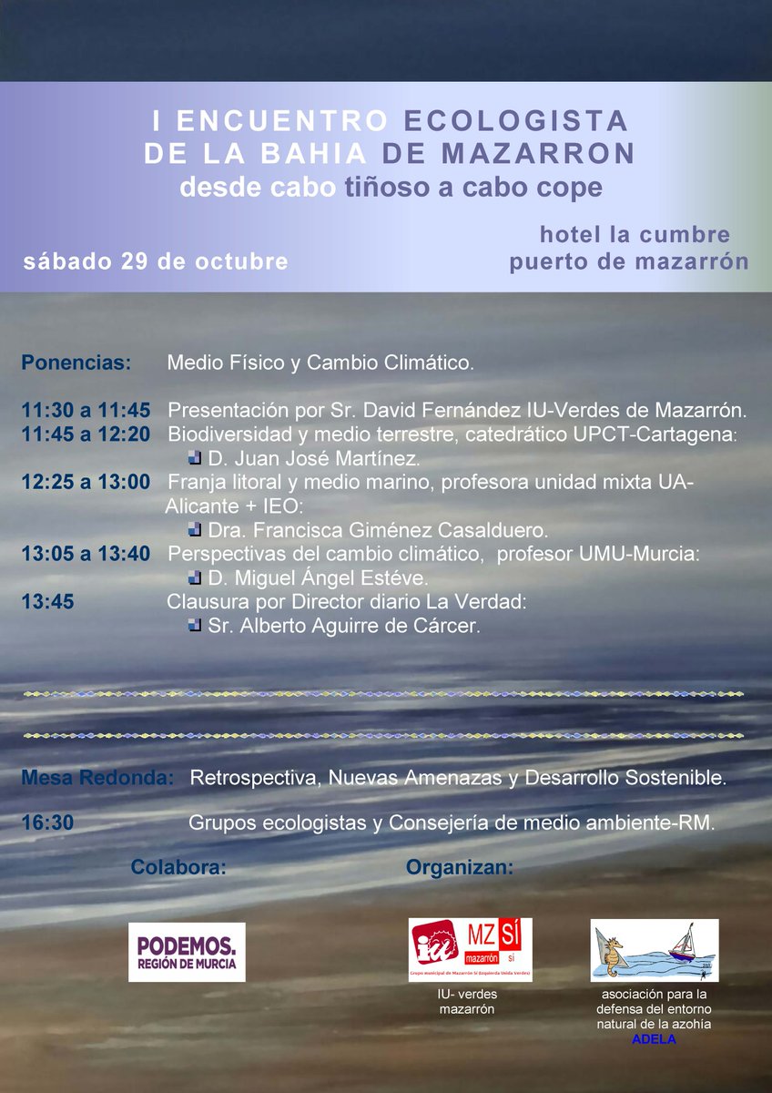 Cartel del I Encuentro Ecologista de la Bahía de Mazarrón