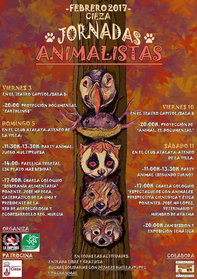 Cartel de las Jornadas animalistas, con La Empedrá