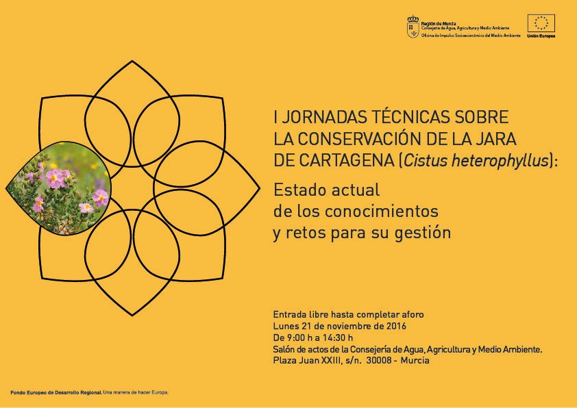  Cartel de las I Jornadas técnicas sobre la conservación de la jara de Cartagena, con la OISMA