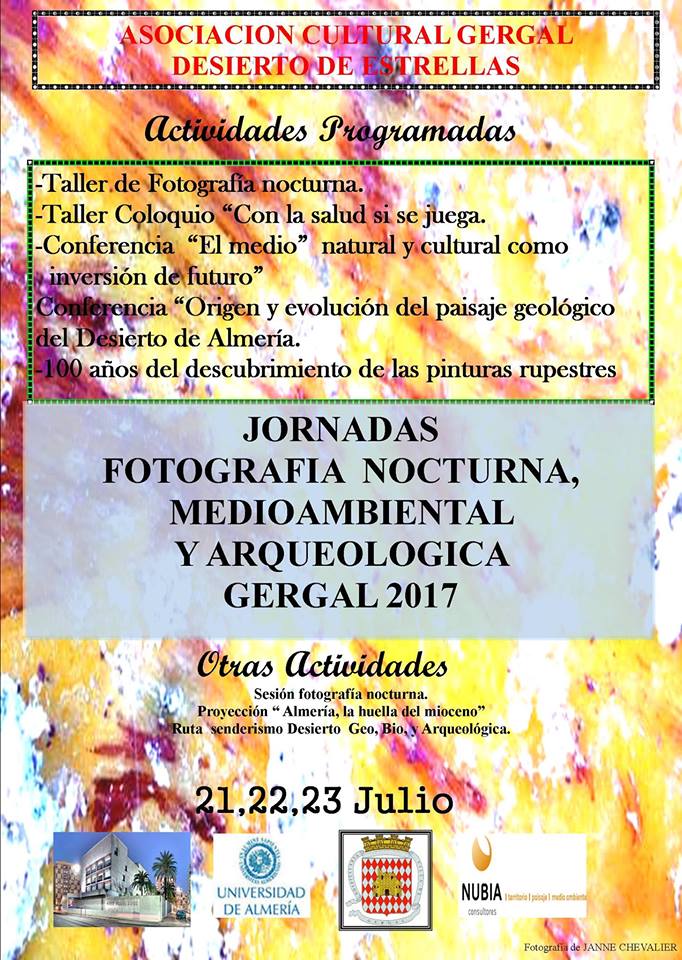 Charla 'El medio natural y cultural como inversión de futuro', con Asociación Cultural Gérgal Desierto de Estrellas. Charla 'El medio natural y cultural como inversión de futuro', con Asociación Cultural Gérgal Desierto de Estrellas