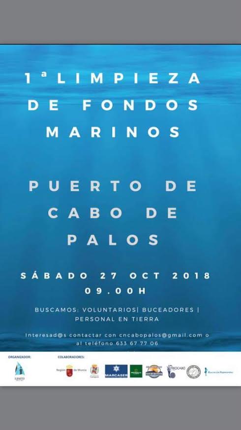 Limpieza fondos marinos, con Club Náutico Cabo de Palos
