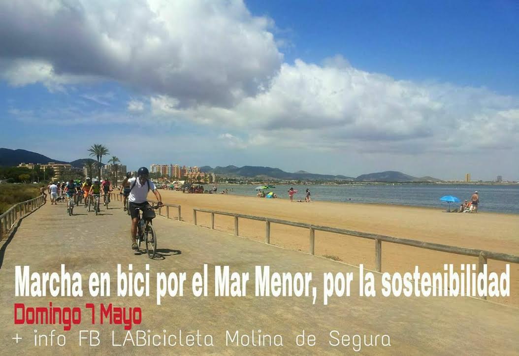 Cartel de la III Marcha en bici por el Mar Menor, con LABicicleta. Cartel de la III Marcha en bici por el Mar Menor, con LABicicleta