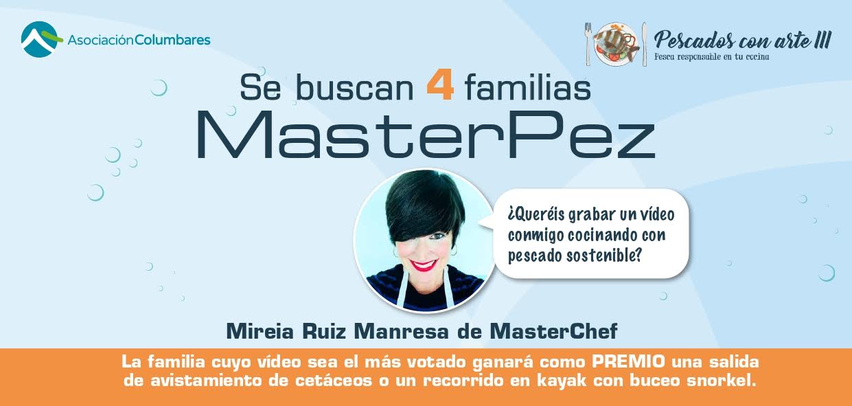 Cartel del concurso de vídeos MasterPez, con Asociación Columbares