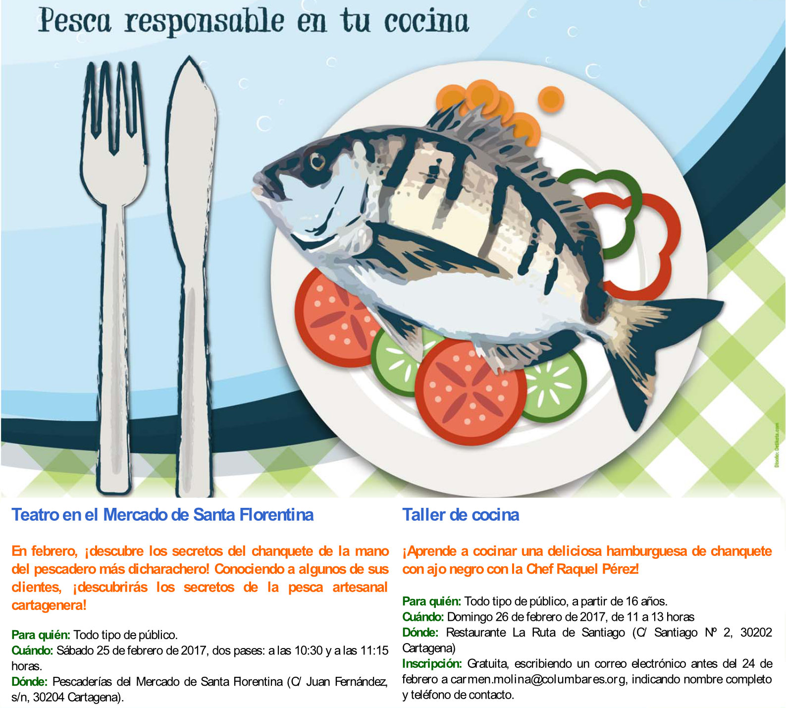 Taller de cocina sobre pesca sostenible, con la Asociación Columbares