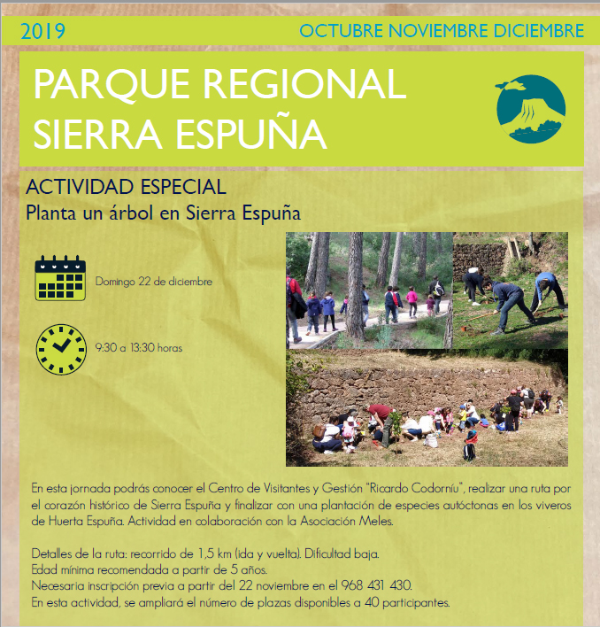 Actividad Especial 'Planta un árbol en Sierra Espuña'. con la CARM