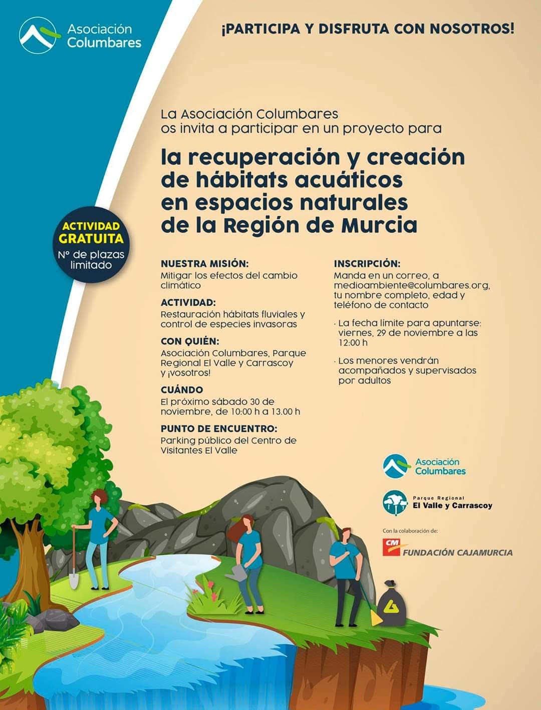 Reforestación en hábitat fluvial, con la Asociación Columbares