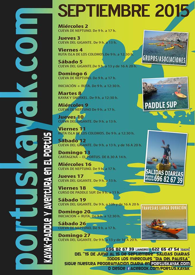 Programa de Septiembre de Portus kayak