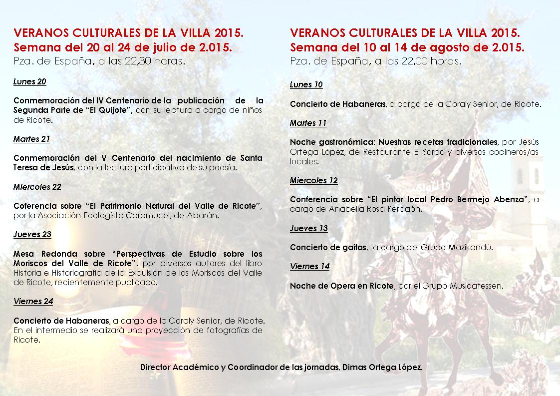 Programa de 'Los Veranos de la Villa' 2015