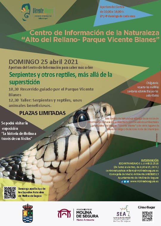 Jornada de serpientes y otros reptiles, con el Ayto. de Molina de Segura