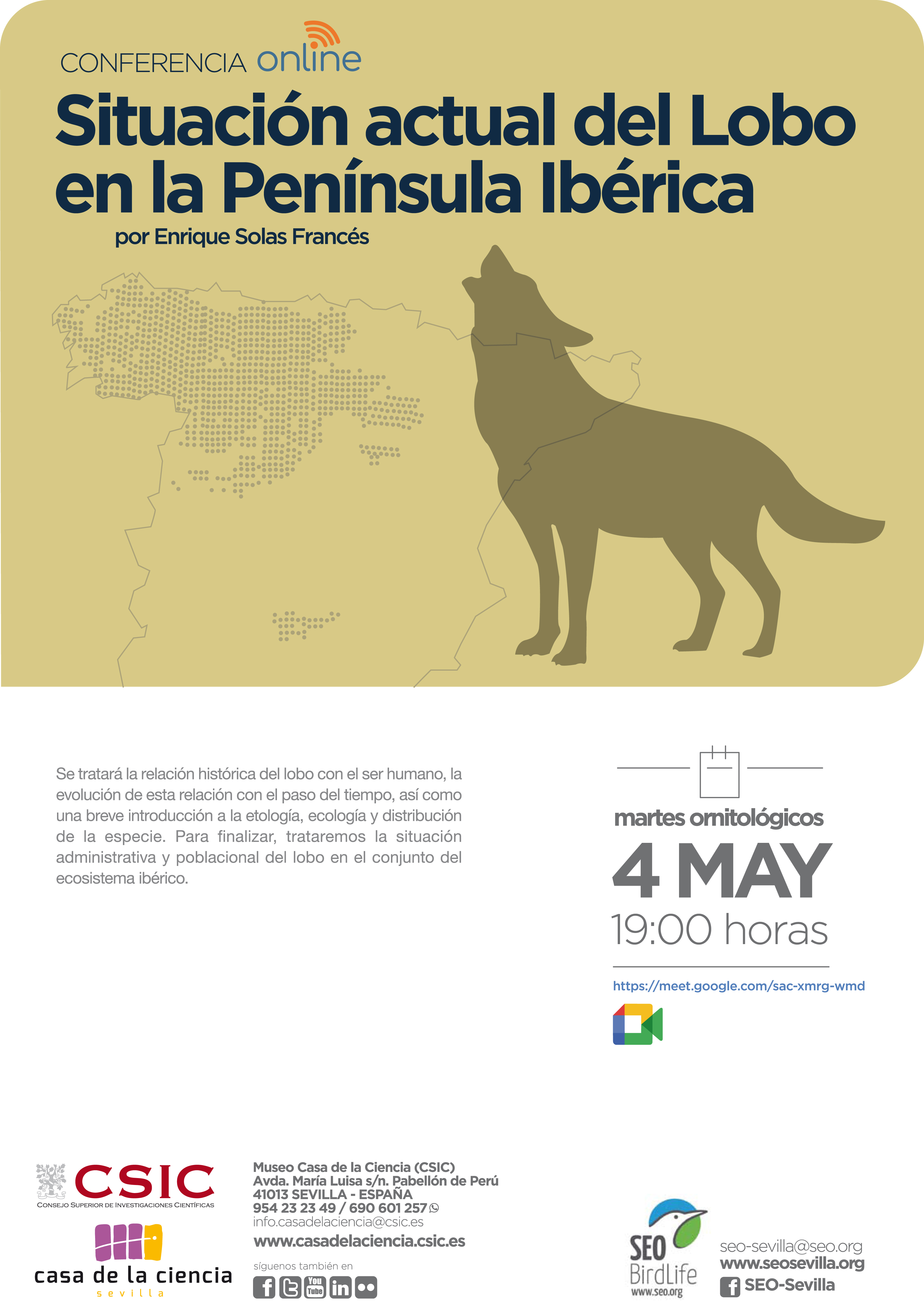 Charla sobre la situación del lobo en la península Ibérica, con el CSIC