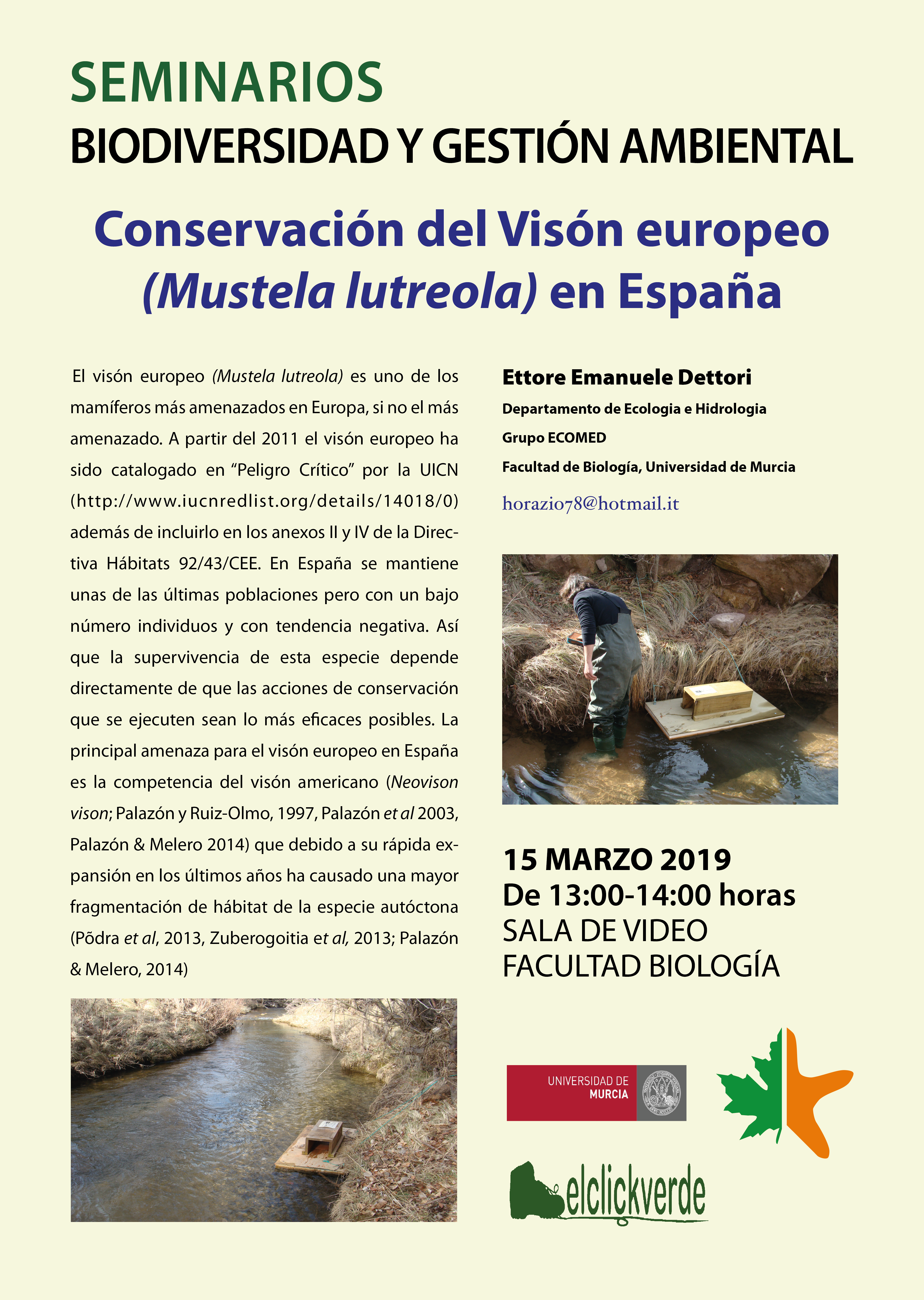 Conservación del visón europeo en España, con la UMU
