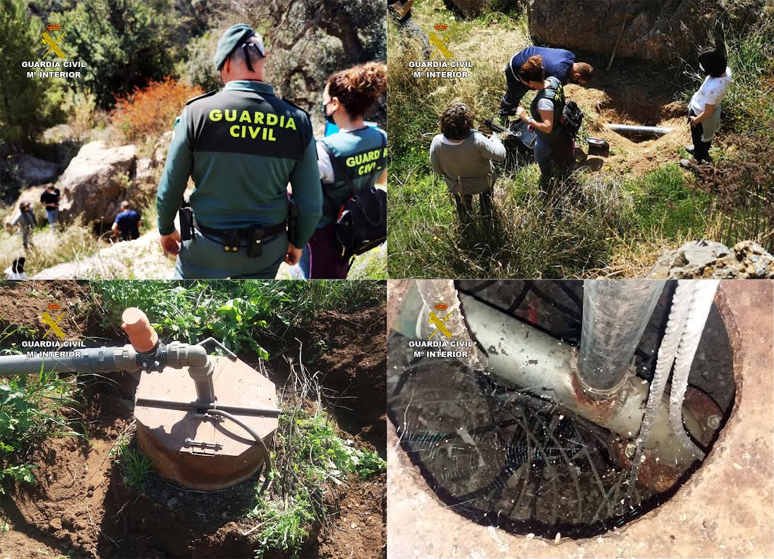 Los agentes han hallado tubería oculta bajo tierra, de unos 12 kilómetros de longitud. Imagen: Seprona